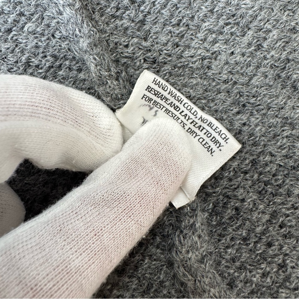 Eileen Fisher Wool Mohair Knit Open Front Hooded Hood Gray Vest Sweater Sz S - Picture 8 of 12